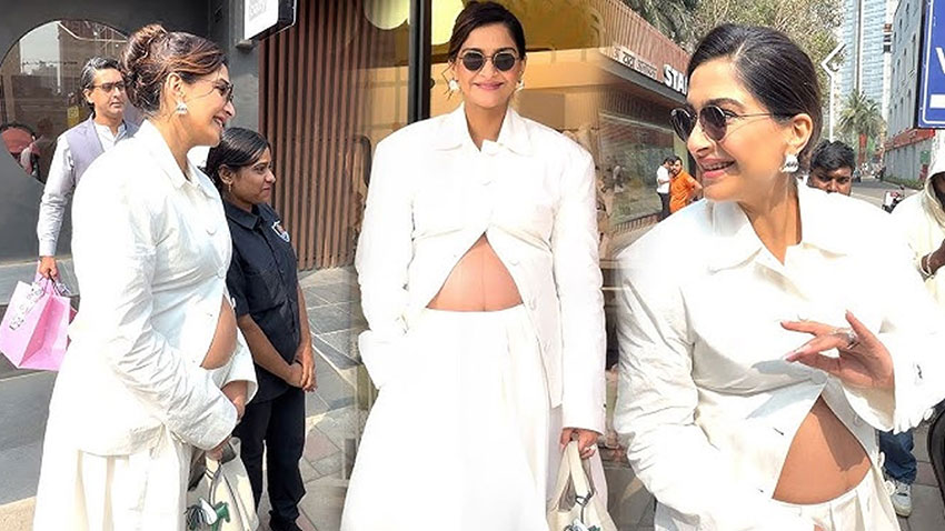 উন্মুক্ত বেবি বাম্প নিয়ে প্রকাশ্যে সোনম কাপুর